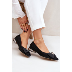 Elegantiški Suede Baletai Moterims Su Lanku Laura Messi 2893 Juodi 200324