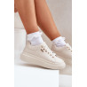 Moteriški Platforminiai Sportbačiai Eko Oda Balti Lelandine | Kedai | jai24.lt