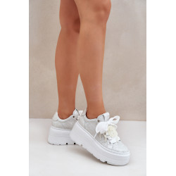 Odiniai Sneakers ant Platformos CheBello 4658 Sidabriniai 200355
