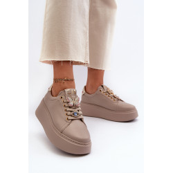 Moteriški Odiniai Sneakers Platformoje Su Dekoracijomis CheBello 4292 Šviesiai Rudas 200359