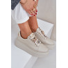 Moteriški Odiniai Sneakers Platformoje Su Dekoracijomis CheBello 4292 Šviesiai Rudas | Kedai | jai24.lt