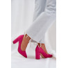 Moteriški Batai Ant Kulkšnies Eko Suede Fuksija Florena | Aukštakulniai | jai24.lt