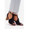 Blokiniai Kulniukai Iš Eko Suede Juodi Lanadriena | Sandalai moterims | jai24.lt
