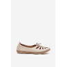 Plokščios Balerinos Iš Natūralios Odos Zazoo 10179 Aukso | Balerinos bateliai | jai24.lt