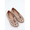 Plokščios Balerinos Iš Natūralios Odos Zazoo 10179 Aukso | Balerinos bateliai | jai24.lt