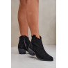 Perforuoti Kaukazo Batai Su Uždaria Eko Suede S.Barski HY51-061 Juodi | Auliniai batai moterims | jai24.lt