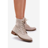 Batai Su Perforuotu Raštu Su Užtrauktuku Šviesiai Smėliniai Serfina | Auliniai batai moterims | jai24.lt