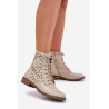 Batai Su Perforuotu Raštu Su Užtrauktuku Šviesiai Smėliniai Serfina | Auliniai batai moterims | jai24.lt