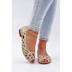 Išgręžtos balerinos su atviromis pirštinėmis sidabrinės Calgis 200417