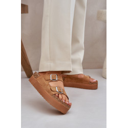 Moteriški Sandalai Ant Masyvios Platformos Su Sagtimis Rožiniai Aramia 200420