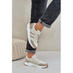 Moteriški odiniai platforminiai sportbačiai smėlio spalvos Gatira 200424