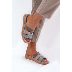 Patogūs moteriški šlepetės smėlio-mėlynos Oxena 200425