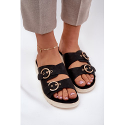 Moteriškos platforminės ir pleištinės basutės, juodos Vimarils 200426