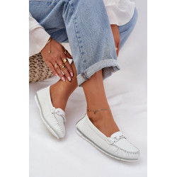 Plokšti Odiniai Mokasinai Su Dekoru S.Barski LR51-547 Balti 200443