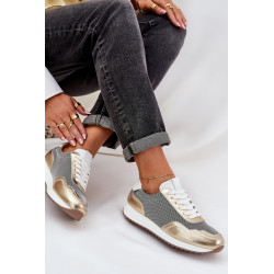 Odiniai Sportiniai Batai Sneakers Moterims D&A LR51-847 Auksiniai 200449