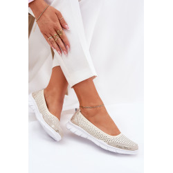 Odinė perforuota balerina Vinceza 95323 pilka 200468