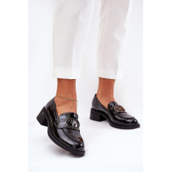 Lakuoti Oda Mokasinai Su Kulnu Vinceza 18102 Juodi 200471