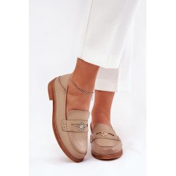 Elegantiški Moteriški Mokasinai Iš Natūralios Oda Vinceza 18100 Bežiniai 200472