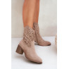 Moteriški Išgręžti Kaukazo Batai Su Kulnais Beige S.Barski HY51-125 | Auliniai batai moterims | jai24.lt