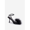 Moteriški Aukštakulniai Sandalai Su Plunksnomis Juodi Xaliope | Sandalai moterims | jai24.lt