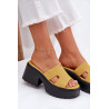 Moteriški Platforminiai Šlepetės Su Masyviu Kulnu Geltonos Rizana | Šlepetės | jai24.lt