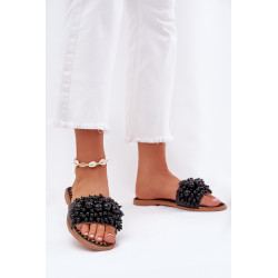 Moteriški Lygūs Sandalai Su Dekoratyviniais Perlais Juodi Aricca 200514