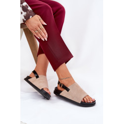 Moteriški Sandalai Iš Eko Zamsu Ant Platformos Juodi Migola 200522