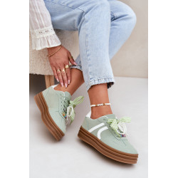 Moteriški Sneakers Ant Platformos Su Papuošimais Žalios Vinness 200557