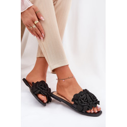 Lygios Moteriškos Šlepetės Su Lanku Juodos Tobin 200565