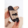 Moteriški Sandalai Su Užsegimais Ant Kamštinio Pado Juodi Sercele | Šlepetės | jai24.lt