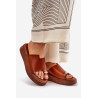 Moteriški Platforminiai Šlepetės Su Mažu Kulnu Ir Dekoratyviniu Elementu Leopardų Raštu Rudos Saqesse | Šlepetės | jai24.lt