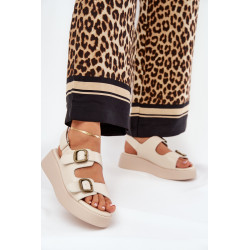 Moteriški Sandalai Ant Platformos Ir Pakulnės Su Sagtimis Bežiniai Genorre 200572