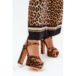 Moteriški Sandalai Ant Kulno Ir Platformos Eko Oda Bežiniai Lomman 200575