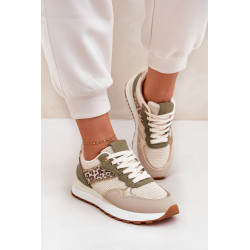 Moteriški Sportiniai Bateliai Su Panther Spausdinimu Ant Platformos Žali Davinara 200582