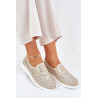 Moteriški Slip-On Perforuoti Batai Aukso Azethia | Pavasariniai batai | jai24.lt