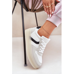 Žemos Moteriški Bėgimo Bateliai Ant Platformos Baltos Telmira 200588