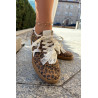 Žemi Moteriški Sneakers Su Nėriniais Leopardas Bežiniai Zielle | Kedai | jai24.lt