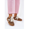 Žemi Moteriški Sneakers Su Nėriniais Leopardas Bežiniai Zielle | Kedai | jai24.lt
