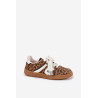 Žemi Moteriški Sneakers Su Nėriniais Leopardas Bežiniai Zielle | Kedai | jai24.lt