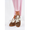 Žemi Moteriški Sneakers Su Nėriniais Leopardas Bežiniai Zielle | Kedai | jai24.lt