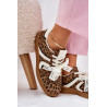 Žemi Moteriški Sneakers Su Nėriniais Leopardas Bežiniai Zielle | Kedai | jai24.lt