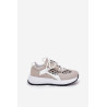 Sportiniai Bateliai Sneakers Moterims Ant Platformos Leopardas Baltas-Bežinis Pumbes | Kedai | jai24.lt