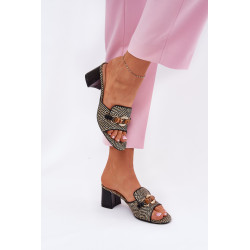 Bežės Moteriškos Batai Su Kulnu Ir Dekoru Ovittole 200607