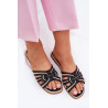 Moteriški Lygūs Sandalai Su Persipynusiais Diržais Bežiniai Acimine | Šlepetės | jai24.lt
