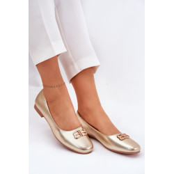 Elegantiškos Moteriškos Balerinos Su Dekoracija Vinceza 62206 Aukso 200623