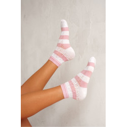 Moteriškos Kojinės Su Akių Juostomis Rožinė-Ecru 200629