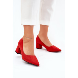 Moteriški bateliai su smailiu nosiu ant kulno raudoni Merinette 200639