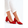 Moteriški bateliai su smailiu nosiu ant kulno raudoni Merinette | Aukštakulniai | jai24.lt