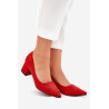 Moteriški bateliai su smailiu nosiu ant kulno raudoni Merinette | Aukštakulniai | jai24.lt