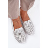 Moteriški Odiniai Ažūriniai Pusbatukai Iš Natūralios Odos D&A LR51-631 Sidabriniai | Pavasariniai batai | jai24.lt